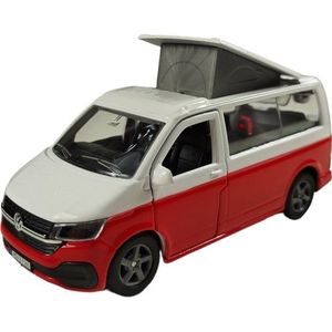 Kids Globe - VW Transporter - Speelgoedvoertuig - Rood - Metaal - 13,5cm