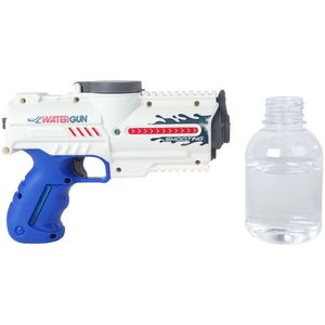 Sun Fun - Elektrisch Waterpistool met Fles 18cm - Wit/Blauw - Kunststof