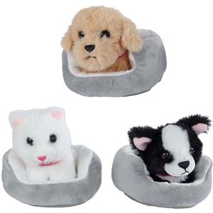 Take Me Home Knuffel Pluche - Hond of Poes in Mand, 12cm