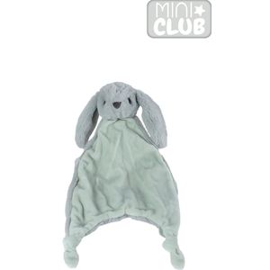 Mini Club knuffeldoekje konijn met knoopjes pluche Grijsgroen 38cm