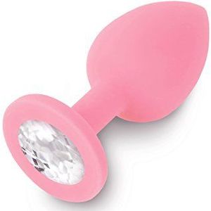 Roze Buttplug met Siersteen - Small