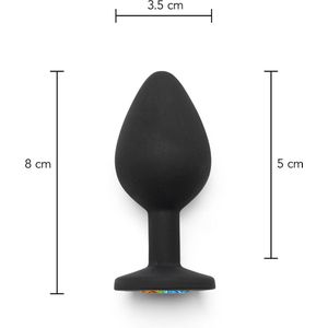 Toyjoy Rainbow Booty Jewel anale plug black 8 cm