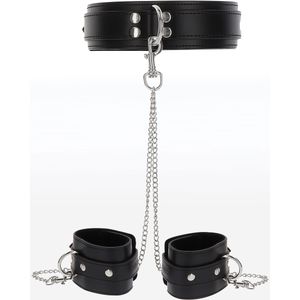Taboom - D-Ring Halsband & Handboeien Zwart