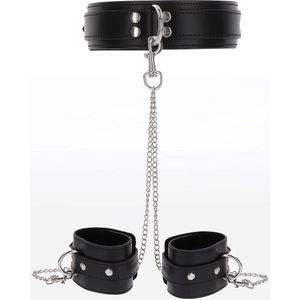 Taboom - D-Ring halsband & Handboeien zwart