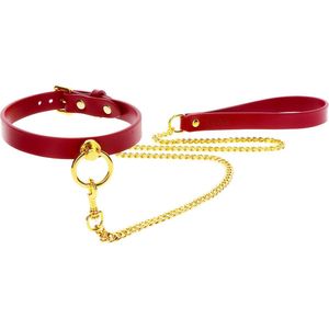 TABOOM O-Ring Halsband met Ketting - Rood