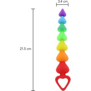 Analbeads Rainbow Heart Beads