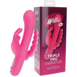 Willie Toys - Triple Pro Vibrator -  Lengte: 21,5 cm - 7 Vibratiepatronen - 5 Vibratiesnelheden