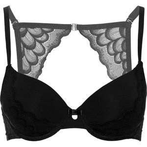 Daring voorgevormde push-up bh met racerback zwart