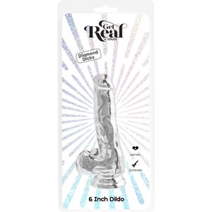 Realistische Dildo met Ballen - Transparant