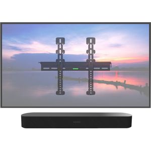 Cavus TV muurbeugel voor 37-70 inch - Vast - Met muurbeugel voor Zwarte Sonos Beam - Tot 55kg