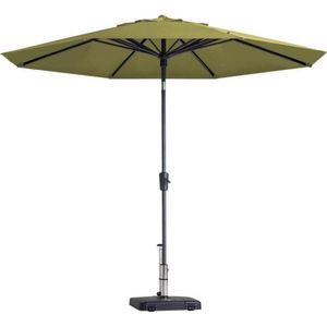 <p>Deze tuinparasol Paros II Luxe uit de Madison TOPLINE serie is een duurzame, stabiele en hoogwaardige parasol die perfect is voor in je buitenruimte! De parasol heeft een handig kantelmechanisme en een eenvoudig draaimechanisme voor het openen en sluiten. Het waterafstotende doek met volant is gemaakt van hoogwaardig 220 gr/m² polyester met PA-coating. Met een UPF factor van 50+ beschermt deze parasol tot wel 2.000 uur tegen uv-stralen. Let op: een parasolvoet van minimaal 55 kg (niet inbegrepen) is vereist en het gebruik van een Madison parasolhoes wordt aanbevolen voor optimale bescherming.</p>
<ul>
  <li>Kleur: groen</li>
  <li>Materiaal paal: aluminium</li>
  <li>Materiaal balein: staal</li>
  <li>Frame met gepoedercoate afwerking</li>
  <li>Materiaal doek: stof (220 gram/m²) met PA-coating</li>
  <li>Afmetingen parasol: 300 x 258 cm (ø x H)</li>
  <li>Afmetingen paal: 3,8 cm (ø)</li>
  <li>Uv-beschermingsfactor: 50+</li>
  <li>Handig kantelmechanisme</li>
  <li>Eenvoudig rotatiesysteem</li>
  <li>Opzetsysteem met handslinger</li>
  <li>Met enkel ventilatiegat</li>
  <li>Waterafstotend</li>
</ul>