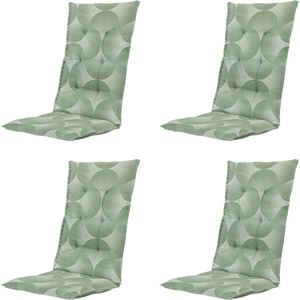 INFIORI - Tuinstoelkussens 2 st hoge rug 120x50x7 cm stof crèmekleurig