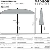 Madison Parasol Patmos Luxe Rechthoekig 210x140 cm Lichtgrijs