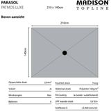 Madison Parasol Patmos Luxe Rechthoekig 210x140 cm Lichtgrijs