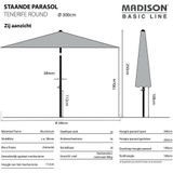 Madison Parasol Tenerife Rond 300 cm - Appeltjesgroen