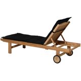 Madison - Tuinkussen - Loungekussen - 200 x 65cm - Panama Zwart - Ligbedkussen