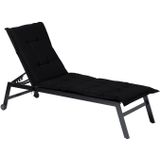 Madison - Tuinkussen - Loungekussen - 200 x 65cm - Panama Zwart - Ligbedkussen