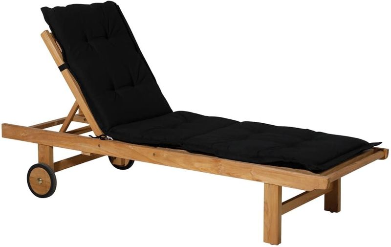 Madison - Tuinkussen - Loungekussen - 200 x 65cm - Panama Zwart - Ligbedkussen