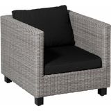 Loungekussen Madison Zit Luxe Rib Black (73 x 73 cm)