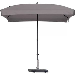 <p>Deze tuinparasol Patmos Luxe uit de Madison TOPLINE serie is een duurzame, stabiele en hoogwaardige parasol die perfect is voor in je buitenruimte! De drie belangrijkste kenmerken van deze parasol zijn: een handig kantelmechanisme, het unieke spansysteem en het push-up-systeem voor het openen en sluiten van de parasol.</p>
<p>De parasol heeft een waterafstotend doek met volant gemaakt van hoogwaardig 160 gr/m² polyester met PA-coating. Hij beschermt tot wel 2.000 uur tegen uv-stralen aangezien hij een UPF factor van 50+ heeft! Houd er rekening mee dat deze parasol een parasolvoet nodig heeft van minimaal 25 kg (niet inbegrepen) en het beste beschermd wordt met een Madison parasolhoes die apart verkrijgbaar is.</p>
<ul>
  <li>Kleur: taupe</li>
  <li>Materiaal paal: aluminium</li>
  <li>Materiaal balein: staal</li>
  <li>Frame met gepoedercoate afwerking</li>
  <li>Materiaal doek: stof (160 gram/m²) met PA-coating</li>
  <li>Afmetingen parasol: 210 x 140 x 243 cm (L x B x H)</li>
  <li>Afmeting paal: 2,9 / 3,2 cm (ø)</li>
  <li>Uv-beschermingsfactor: 50+</li>
  <li>Eenvoudig kantelmechanisme</li>
  <li>Handig opzetsysteem</li>
  <li>Uniek spansysteem</li>
  <li>Volant: 15 cm</li>
  <li>Waterafstotend</li>
  <li>Voorzien van een bevestigingsband met klittenbandsluiting</li>
  <li>Materiaal: Polyester: 100%</li>
</ul>
<p>Suggestie: de parasolvoet moet minimaal 25 kg zijn.</p>