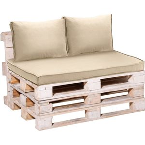 Loungekussen ruggedeelte 60x40cm carré - Canvas eco beige (waterafstotend)