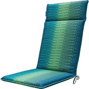 gardisun Tuinstoelkussens voor lage rugleuning, extra dikke stoelkussens, Made in Europe, stoelkussens voor lage rugleuning, kussens met extra hoog comfort, set van 6, blauw-bruin geruit