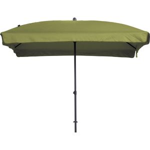 <p>Deze tuinparasol Patmos Luxe uit de Madison TOPLINE serie is een duurzame, stabiele en hoogwaardige parasol die perfect is voor in je buitenruimte! Met een handig kantelmechanisme, uniek spansysteem en push-up-systeem voor het openen en sluiten van de parasol, biedt deze parasol ultiem gebruiksgemak.</p>
<p>De parasol heeft een waterafstotend doek met volant gemaakt van hoogwaardig 160 gr/m² polyester met PA-coating. Hierdoor blijft het doek langer mooi en beschermt het tegen uv-stralen. Met een UPF factor van 50+ biedt deze parasol tot wel 2.000 uur bescherming tegen schadelijke zonnestralen.</p>
<p>Let op: voor deze parasol is een parasolvoet van minimaal 25 kg nodig (niet inbegrepen). Om de levensduur van de parasol te verlengen, raden we aan om een Madison parasolhoes apart aan te schaffen.</p>
<ul>
  <li>Kleur: saliegroen</li>
  <li>Materiaal paal: aluminium</li>
  <li>Materiaal balein: staal</li>
  <li>Frame met gepoedercoate afwerking</li>
  <li>Materiaal doek: stof (160 gram/m²) met PA-coating</li>
  <li>Afmetingen parasol: 210 x 140 x 243 cm (L x B x H)</li>
  <li>Afmeting paal: 2,9 / 3,2 cm (ø)</li>
  <li>Uv-beschermingsfactor: 50+</li>
  <li>Eenvoudig kantelmechanisme</li>
  <li>Handig opzetsysteem</li>
  <li>Uniek spansysteem</li>
  <li>Volant: 15 cm</li>
  <li>Waterafstotend</li>
</ul>
<p>Suggestie: de parasolvoet moet minimaal 25 kg zijn. Deze parasol is voorzien van een bevestigingsband met klittenbandsluiting voor extra stabiliteit.</p>