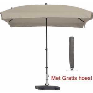 Parasol Rechthoek Ecru 210 x 140 cm met gratis hoes