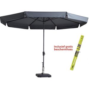 Parasol Madison Syros Rond Grijs incl Beschermhoes