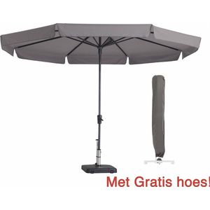 Parasol rond Taupe 350 cm met gratis Hoes