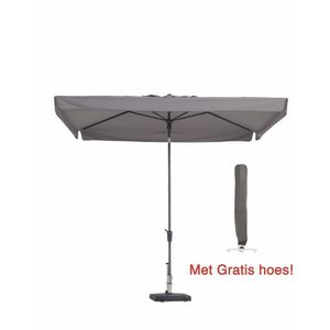 Luxe parasol rechthoek 300 x 200 cm taupe met hoes | Parasol rechthoek van het bekende merk Madison en tevens kantelbaar!