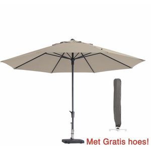 Luxe parasol rond 400 cm Ecru met hoes! Topkwaliteit Madison parasol