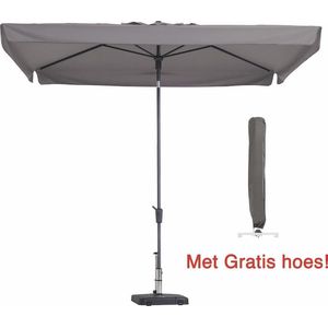 VOUNOT Parasol Voor De Tuin Shanghai, Kantelbaar, 270 Cm, Met 18 Steunen Uv Bescherming Balkon Terras Buiten Rood 750894271