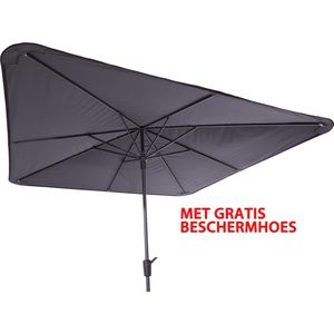 Parasol Vierkant Grijs 280 x 280 met ronde hoeken en gratis hoes