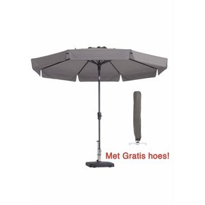 Parasol Rond 300cm Taupe Madison Flores met hoes | Topkwaliteit kantelbare en ronde parasol