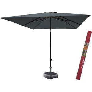 Parasol vierkant Grijs 230 x 230 cm met voet en hoes | Kantelbare en vierkante Madison Moraira