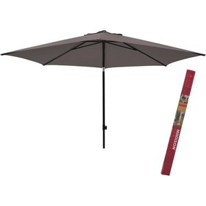 Parasol Rond Taupe 300 cm met beschermhoes | Ronde en kantelbare parasol Madison Elba