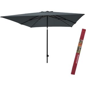 Vierkante parasol met beschermhoes | Madison Moraira 230 x 230 cm grijs | Parasol vierkant en kantelbaar