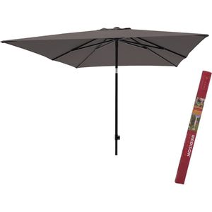 Parasol vierkant Madison Moraira met beschermhoes | Vierkante en kantelbare parasol 230 x 230 taupe