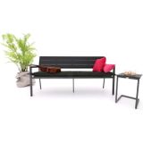 Madison - Tuinbankkussen - Rib Zwart - 180x48 cm