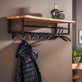 by fonQ - Edge - Wandkapstok - Acaciahout - Metaal - Stoere Look