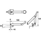 AXAflex Speciaal Combi-raamuitzetter - 2644-30-74 - rvs wit gelakt