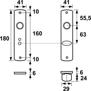 AXA schilden Curve WC63/8 aluminium F1