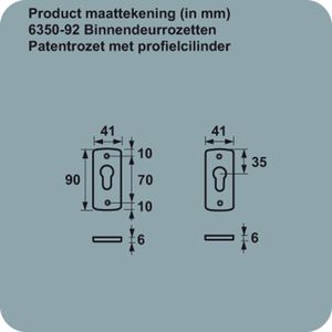 AXA Binnenbeslag - Patentrozet - Pc - F1 (Prijs per stuk)