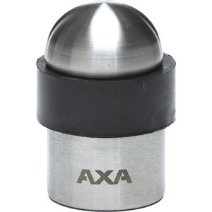 AXA Deurstopper (model FS35T) Geborsteld RVS met Rubber (Zwart): Vloermontage.