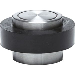 AXA Deurstopper (model FS48) Geborsteld RVS met Rubber (Zwart): Vloermontage.