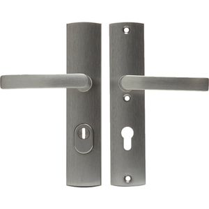 AXA Veiligheidsbeslag (Curve Plus) Inox Geslepen: Kruk-Kruk (model Blok) PC72 met Kerntrekbeveiliging SKG***