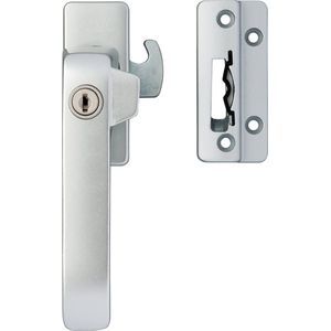 AXA Veiligheids Raamsluiting (model 3329) Aluminium: Afsluitbaar met cilinderslot, links naar buiten draaiend. SKG*
