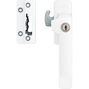 AXA Veiligheids Raamsluiting (model 3329) Wit: Afsluitbaar met cilinderslot, rechts naar buiten draaiend. SKG*