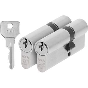 AXA Dubbel Cilinderslot/45 Security Veiligheidscilinder Vernikkeld incl. 6 sleutels